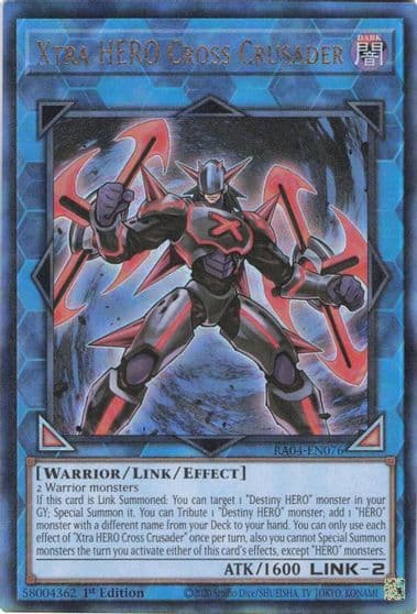 Xtra HERO Cross Crusader PUR Quarter Century Stampede Yu-Gi-Oh! card