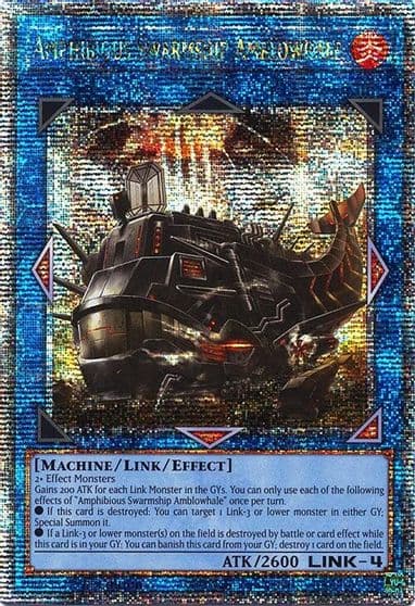 Amphibious Swarmship Amblowhale Quarter Century Secret Rare Quarter Century Stampede Yu-Gi-Oh! card