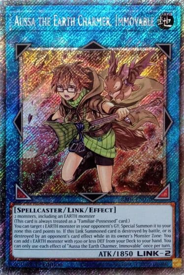 Aussa the Earth Charmer Immovable Platinum Secret Rare Quarter Century Stampede Yu-Gi-Oh! card