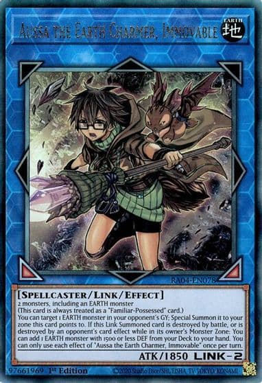 Aussa the Earth Charmer Immovable PUR Quarter Century Stampede Yu-Gi-Oh! card