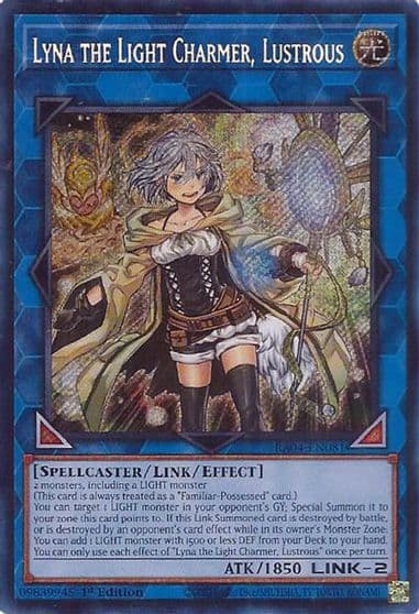 Lyna the Light Charmer Lustrous Secret Rare Quarter Century Stampede Yu-Gi-Oh! card