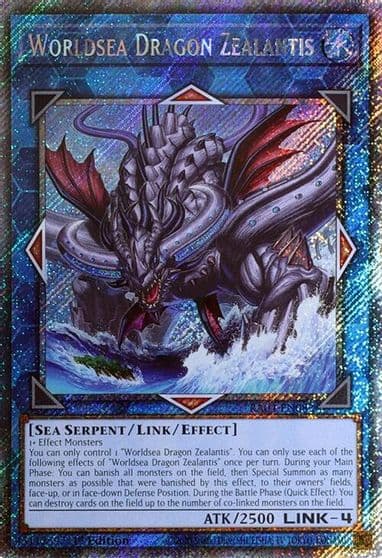 Worldsea Dragon Zealantis Platinum Secret Rare Quarter Century Stampede Yu-Gi-Oh! card
