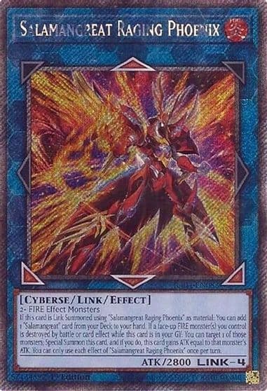 Salamangreat Raging Phoenix Platinum Secret Rare Quarter Century Stampede Yu-Gi-Oh! card