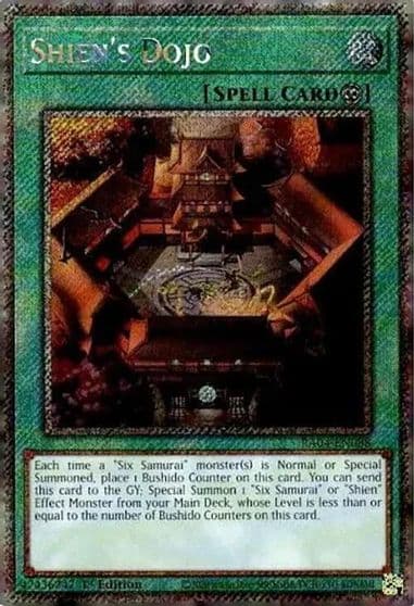 Shiens Dojo Platinum Secret Rare Quarter Century Stampede Yu-Gi-Oh! card
