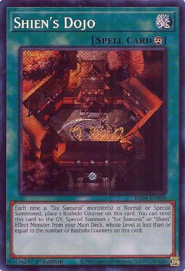 Shiens Dojo Secret Rare Quarter Century Stampede Yu-Gi-Oh! card