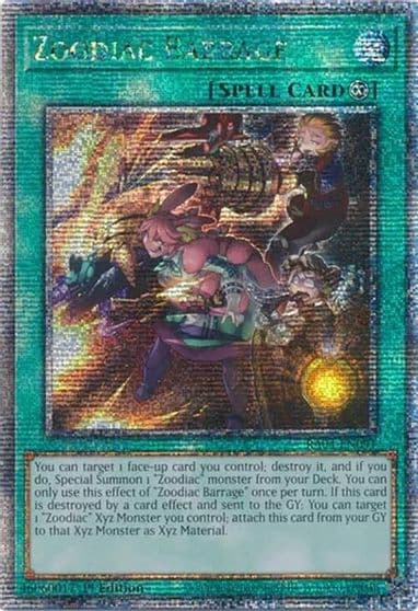 Zoodiac Barrage Quarter Century Secret Rare Quarter Century Stampede Yu-Gi-Oh! card