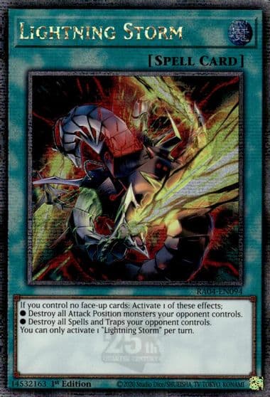 Lightning Storm New Art Quarter Century Secret Rare Quarter Century Stampede Yu-Gi-Oh! card