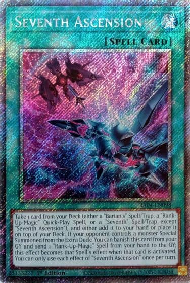 Seventh Ascension Platinum Secret Rare Quarter Century Stampede Yu-Gi-Oh! card