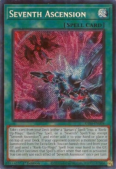 Seventh Ascension Secret Rare Quarter Century Stampede Yu-Gi-Oh! card