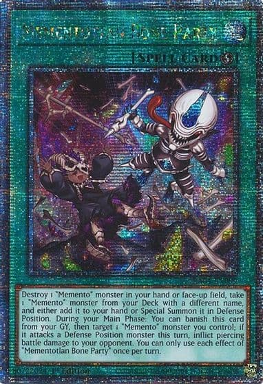 Mementotlan Bone Party Quarter Century Secret Rare Quarter Century Stampede Yu-Gi-Oh! card