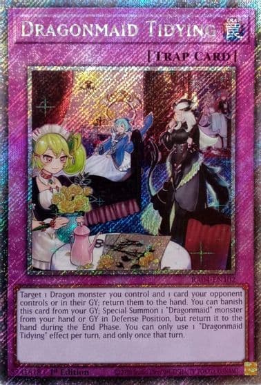 Dragonmaid Tidying Platinum Secret Rare Quarter Century Stampede Yu-Gi-Oh! card