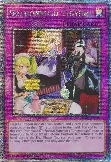 Dragonmaid Tidying Quarter Century Secret Rare Quarter Century Stampede Yu-Gi-Oh! card