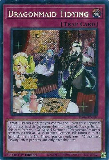 Dragonmaid Tidying Secret Rare Quarter Century Stampede Yu-Gi-Oh! card