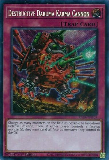 Destructive Daruma Karma Cannon Secret Rare Quarter Century Stampede Yu-Gi-Oh! card