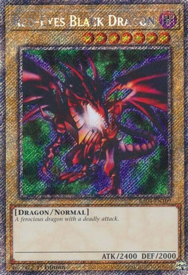 Red Eyes Black Dragon 4th Art Platinum Secret Rare Quarter Century Stampede Yu-Gi-Oh! card