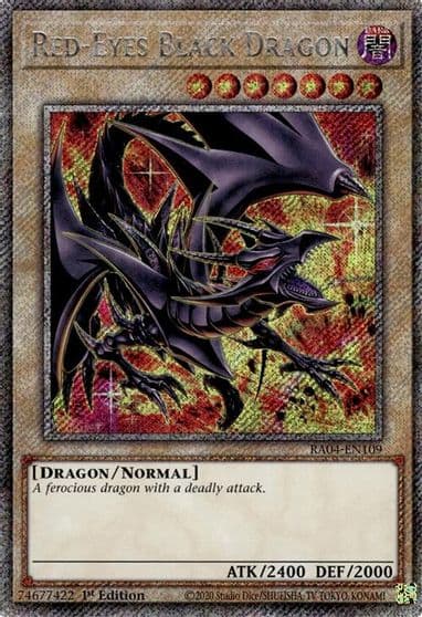Red Eyes Black Dragon 8th Art Platinum Secret Rare Quarter Century Stampede Yu-Gi-Oh! card