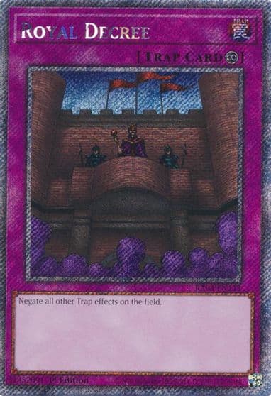 Royal Decree Platinum Secret Rare Quarter Century Stampede Yu-Gi-Oh! card