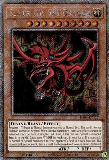 Slifer the Sky Dragon Platinum Secret Rare Quarter Century Stampede Yu-Gi-Oh! card