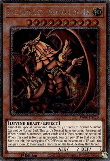 The Winged Dragon of Ra Platinum Secret Rare Quarter Century Stampede Yu-Gi-Oh! card