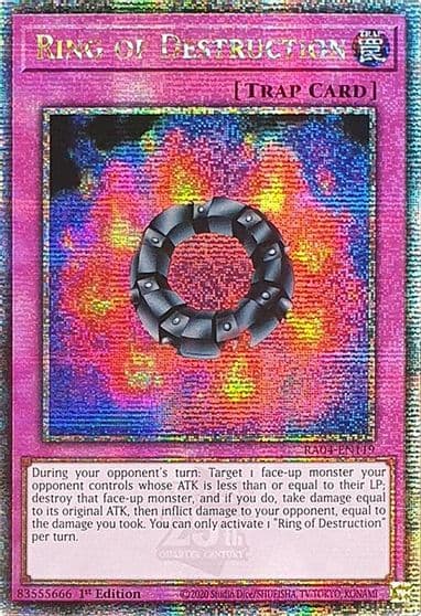 Ring of Destruction Quarter Century Secret Rare Quarter Century Stampede Yu-Gi-Oh! card