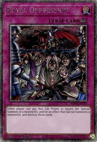 Royal Oppression Platinum Secret Rare Quarter Century Stampede Yu-Gi-Oh! card