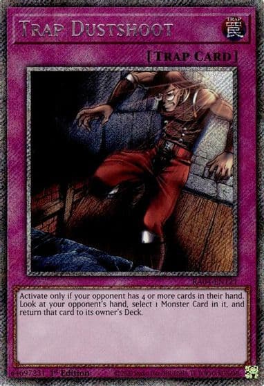 Trap Dustshoot Platinum Secret Rare Quarter Century Stampede Yu-Gi-Oh! card