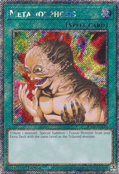Metamorphosis Platinum Secret Rare Quarter Century Stampede Yu-Gi-Oh! card