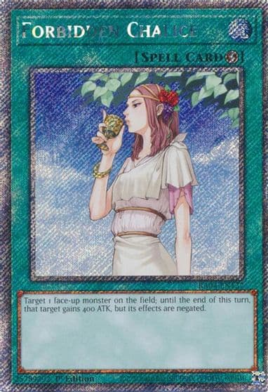 Forbidden Chalice Platinum Secret Rare Quarter Century Stampede Yu-Gi-Oh! card