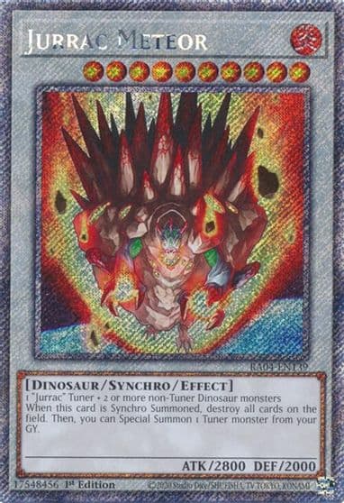 Jurrac Meteor Platinum Secret Rare Quarter Century Stampede Yu-Gi-Oh! card