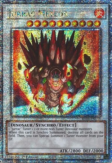 Jurrac Meteor Quarter Century Secret Rare Quarter Century Stampede Yu-Gi-Oh! card