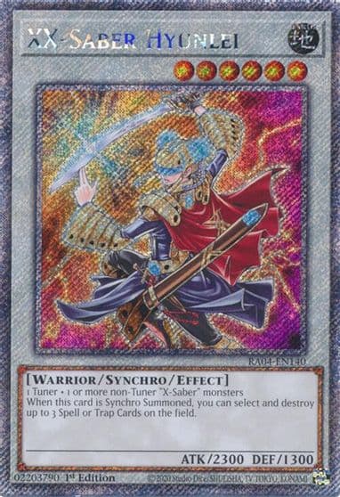 XX Saber Hyunlei Platinum Secret Rare Quarter Century Stampede Yu-Gi-Oh! card