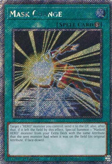 Mask Change Platinum Secret Rare Quarter Century Stampede Yu-Gi-Oh! card