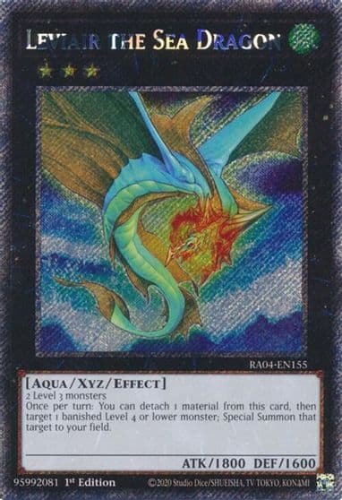 Leviair the Sea Dragon Platinum Secret Rare Quarter Century Stampede Yu-Gi-Oh! card