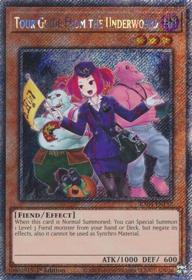 Tour Guide from the Underworld Alternate Art Platinum Secret Rare Quarter Century Stampede Yu-Gi-Oh! card