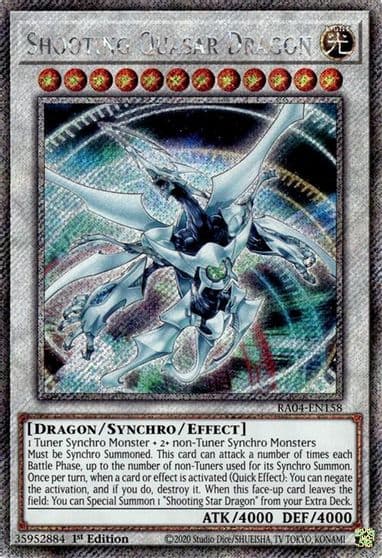 Shooting Quasar Dragon Platinum Secret Rare Quarter Century Stampede Yu-Gi-Oh! card