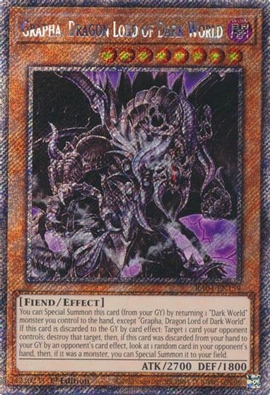 Grapha Dragon Lord of Dark World Platinum Secret Rare Quarter Century Stampede Yu-Gi-Oh! card