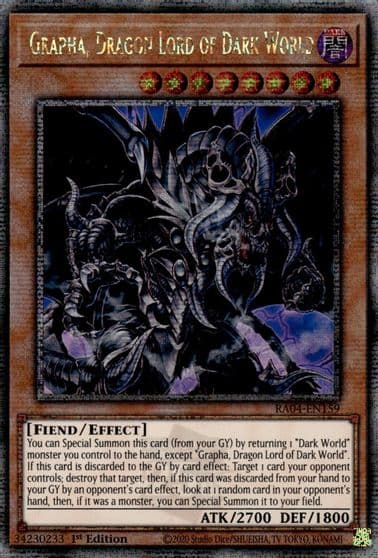 Grapha Dragon Lord of Dark World Quarter Century Secret Rare Quarter Century Stampede Yu-Gi-Oh! card