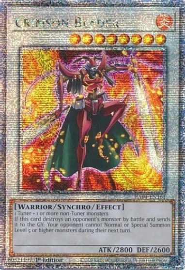 Crimson Blader Quarter Century Secret Rare Quarter Century Stampede Yu-Gi-Oh! card