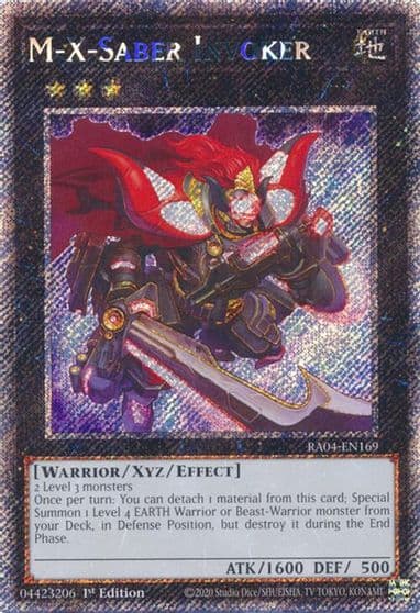 M X Saber Invoker Platinum Secret Rare Quarter Century Stampede Yu-Gi-Oh! card