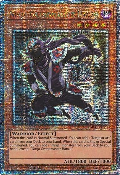 Ninja Grandmaster Hanzo Quarter Century Secret Rare Quarter Century Stampede Yu-Gi-Oh! card