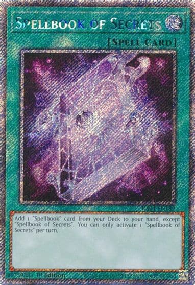 Spellbook of Secrets Platinum Secret Rare Quarter Century Stampede Yu-Gi-Oh! card