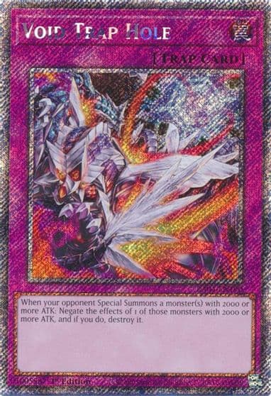 Void Trap Hole Platinum Secret Rare Quarter Century Stampede Yu-Gi-Oh! card