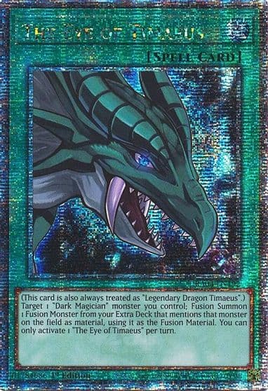 The Eye of Timaeus Quarter Century Secret Rare Quarter Century Stampede Yu-Gi-Oh! card