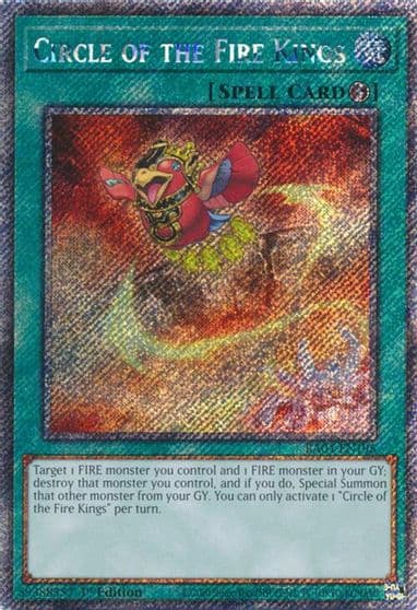 Circle of the Fire Kings Platinum Secret Rare Quarter Century Stampede Yu-Gi-Oh! card