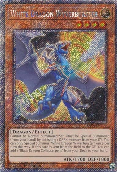 White Dragon Wyverburster Platinum Secret Rare Quarter Century Stampede Yu-Gi-Oh! card