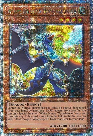 White Dragon Wyverburster Quarter Century Secret Rare Quarter Century Stampede Yu-Gi-Oh! card