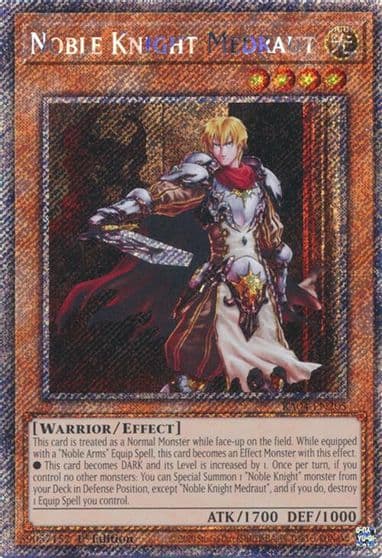 Noble Knight Medraut Platinum Secret Rare Quarter Century Stampede Yu-Gi-Oh! card