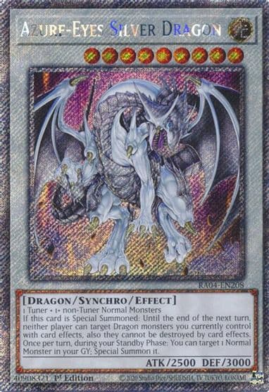 Azure Eyes Silver Dragon Platinum Secret Rare Quarter Century Stampede Yu-Gi-Oh! card