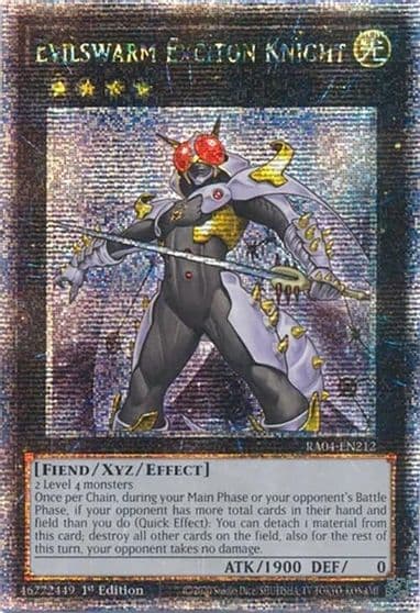 Evilswarm Exciton Knight Quarter Century Secret Rare Quarter Century Stampede Yu-Gi-Oh! card
