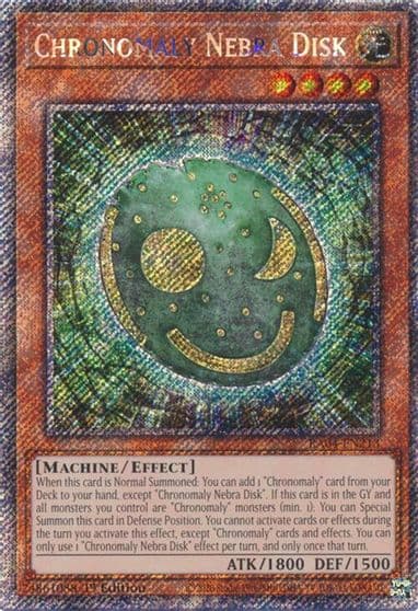 Chronomaly Nebra Disk Platinum Secret Rare Quarter Century Stampede Yu-Gi-Oh! card